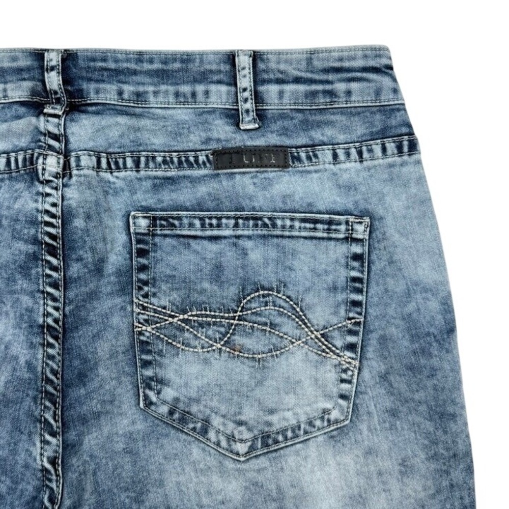 Cowgirl Tuff Co Down Home Acid Wash Blue Bootcut Jeans Barbed Wire Womens 36x31